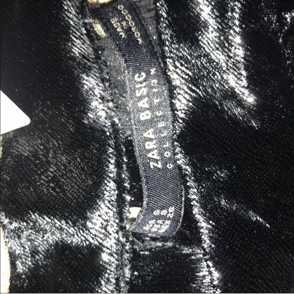 Zara Black Shiny Velvet Jumpsuit NWT - Picture 5 of 8